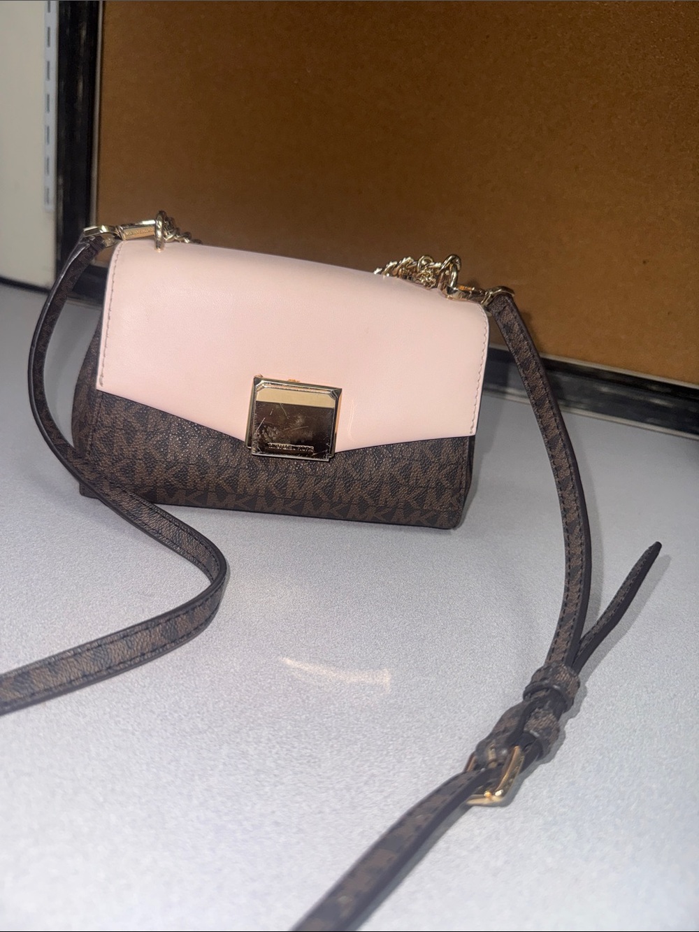 Michael Kors Lita Small Two Tone Logo Crossbody